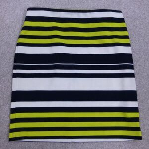 Ann Taylor Blue, White, Yellow, Stripes Skirt